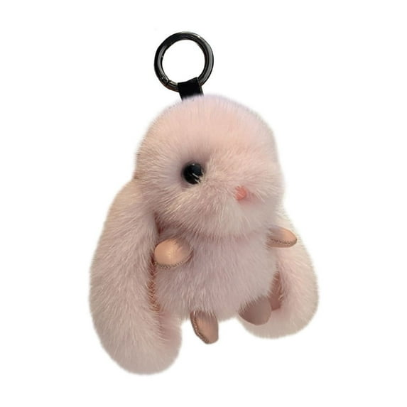 Cute Plush Bunny Keychain For Women, Kawaii Stuffed Animal Keychain, Fluffy White Rabbit Aesthetic Keychain, Car Key Chain Accessories Stuff