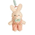 thumbnail image 1 of Cute Plush Bunny Toy - Soft Fluffy Design With Bow Tie, Pink Overalls, Keychain Loop - For, Bag Accessories, Daily Decor, 1 of 6