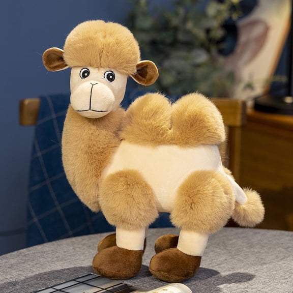 Cute Plush Camel Soft Stuffed Animal Toy Desert Decor Gift for Little Fans
