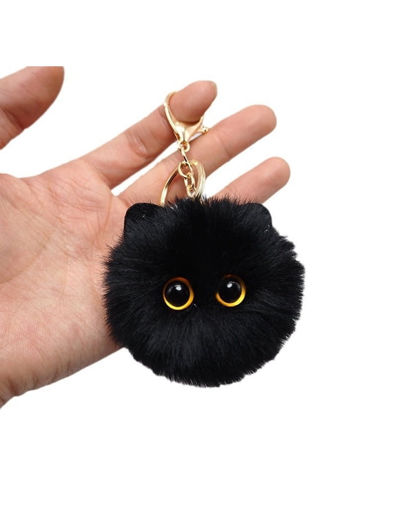 Cute Plush Cat Big-Eyed Stuffed Animal Keychain Bag Charmfor Handbag Purse Decoration