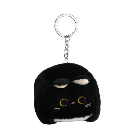 Cute Plush Cat Keychain Cartoon Square Kitten Bag Charm - Soft Stuffed Animal Pendant With Keyring For Backpacks, Handbags, Keys, Daily Use, Gifts