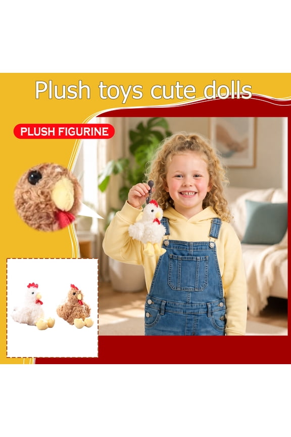 Cute Plush Chick Keychain Stuffed Animal Toy Soft Kawaii Cartoon Keyring Bag Purse Decoration Gift for Kids （1PC）