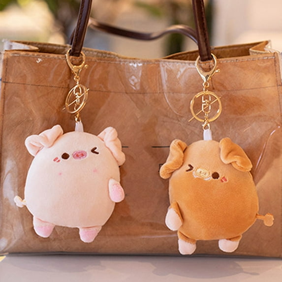 Cute Plush Couple Piggy Magnet - Keychain Pendant Stuffed Animal Pig Charm Cartoon Plush Toy