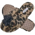 thumbnail image 1 of Cute Plush Cozy Sherpa Shearling Thong Slide Womens Flip Flops Flower Slippers (US 5-6, Jaguar), 1 of 4