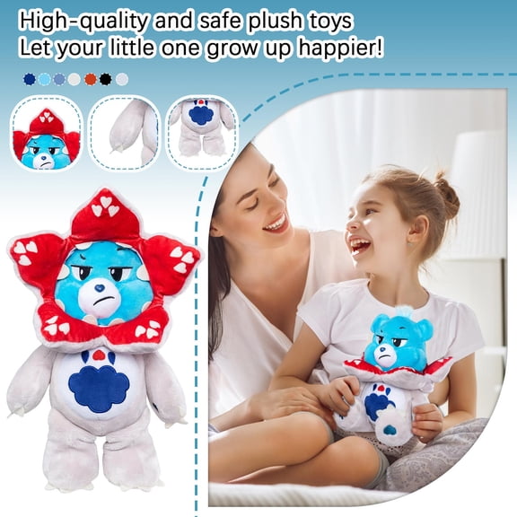 Care—Bear Cute Plush Doll Toy Gift Cartoon Grumpy Bear Children's Rag Doll Doll(Bear as the Demogorgon)