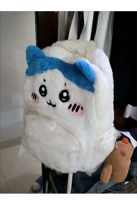 Cute Plush Embroidery Large Capacity Super Cute Chiikawa Backpack Trendy Bag Hachiware Backpack