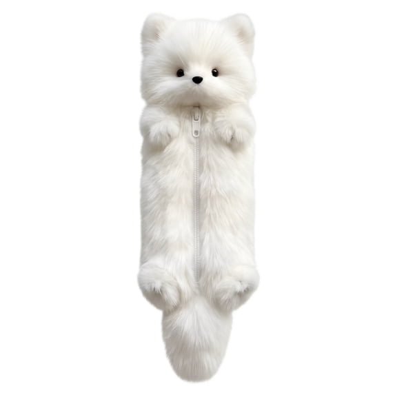 Cute Plush Fox Pencil Case, Soft Fluffy Animal Pen Pouch for Students