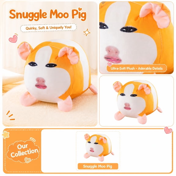 Cute Plush, Gift for Friend, Stuffed Animal, Stuffed Pig, 12X10 in Humorous Unique Expression Fluffy Plush Guinea Pig Doll for Light Play and Thoughtful Gifting