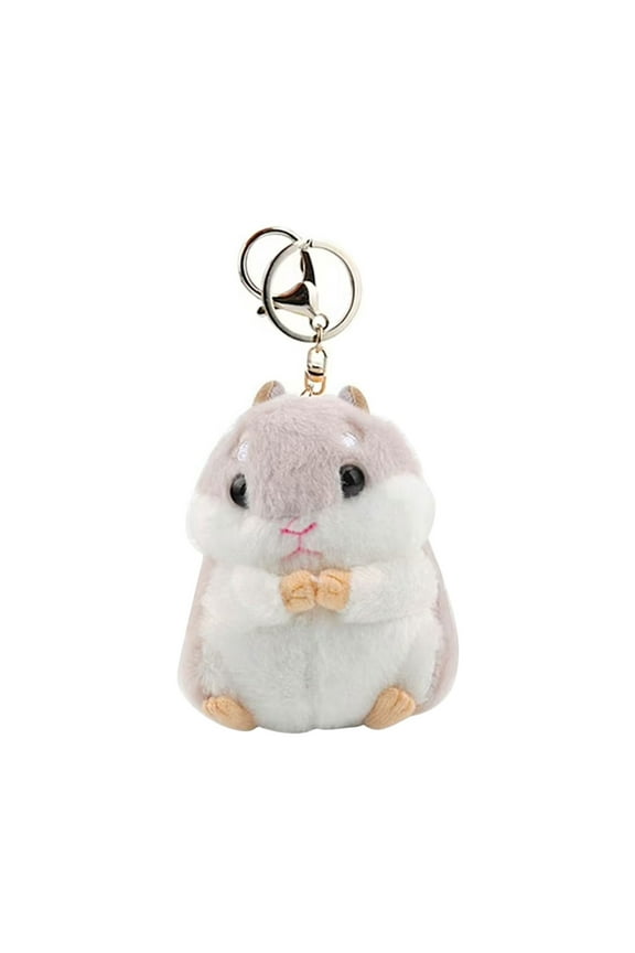 Cute Plush Hamster Pendant Key Chain Clasp Key Ring Keyring Handbag Car Decor