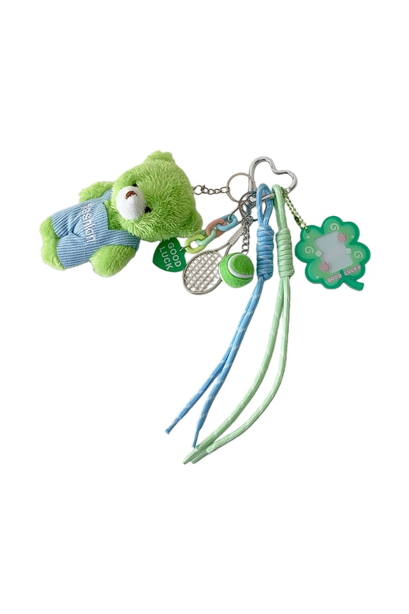 Cute Plush Keychain Bear Charm For Backpacks Keyrings School Office Supplies Soft Decorative Key Holders Furry Keyring