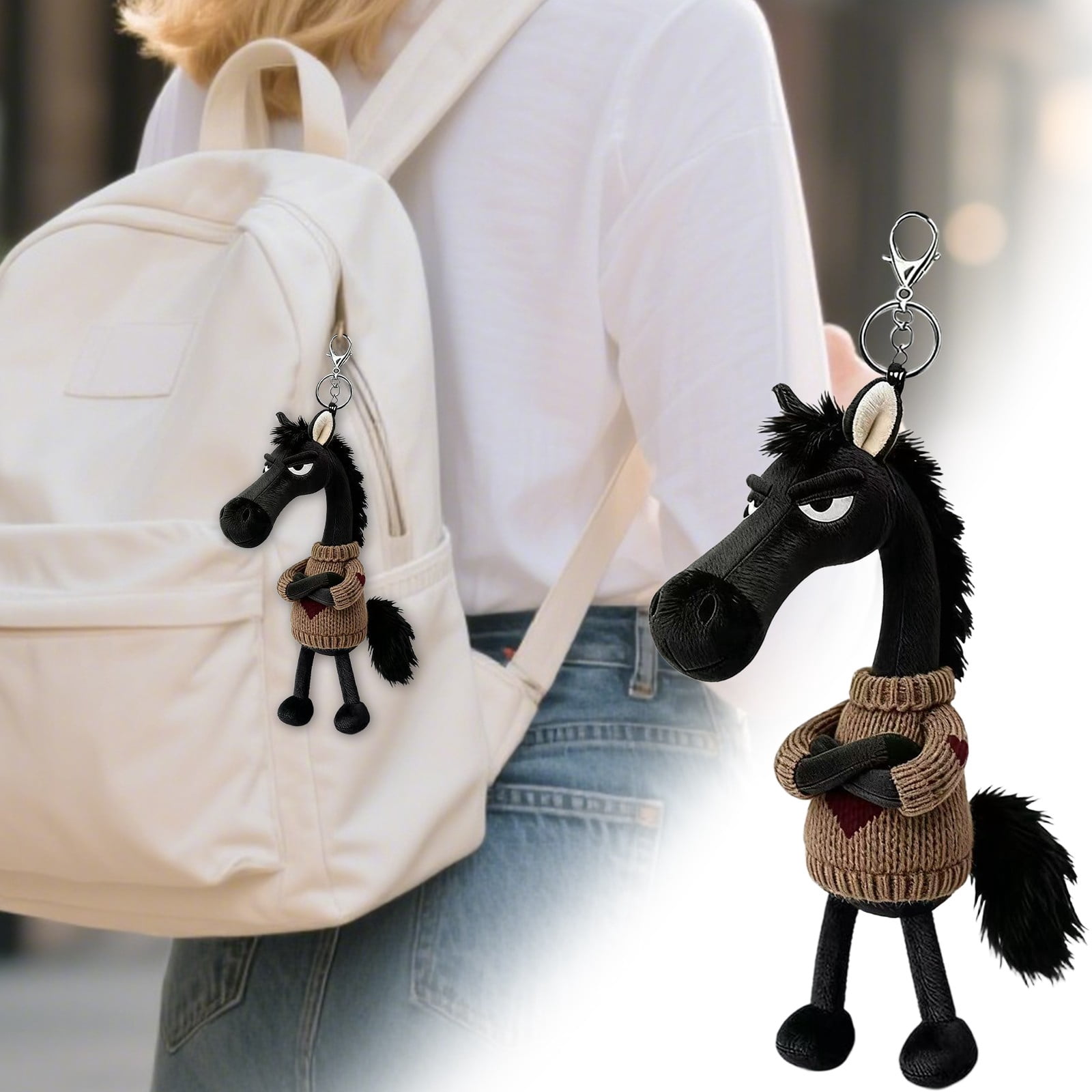 Key Rings Plush Cute Plush Keychains – Soft 2026 Year of the Horse Plush Keyring ...