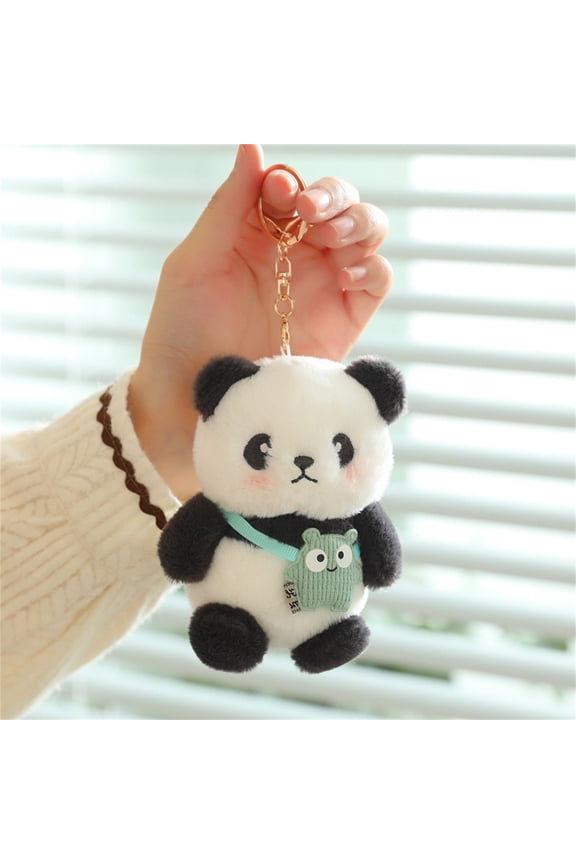 Cute Plush Panda Keychain For Keys - Soft Animal Shaped Key Ring, Adorable Cartoon Keychain Gift For Women Girls