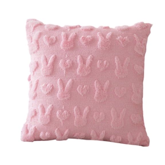 Cute Plush Pillow Covers Easter Rabbit Fall Throw Pillow Cases Soft Lumbar Cushion Case for Sofa Bedroom Holiday Festivals Home Decor Easter Pillow Covers