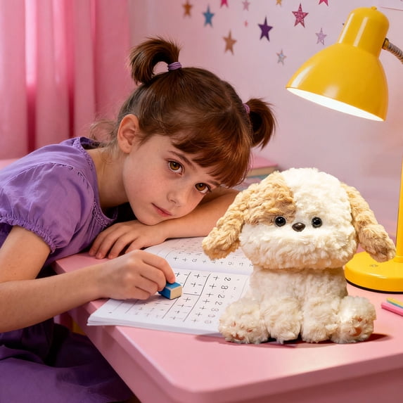 Cute Plush Puppy Doll Toy for Kids, Soft Stuffed Animal Dog with Floppy Ears, Small Size Perfect for Cuddling and Imaginative Play, Ideal Birthday Gift for Toddlers, Machine Washable