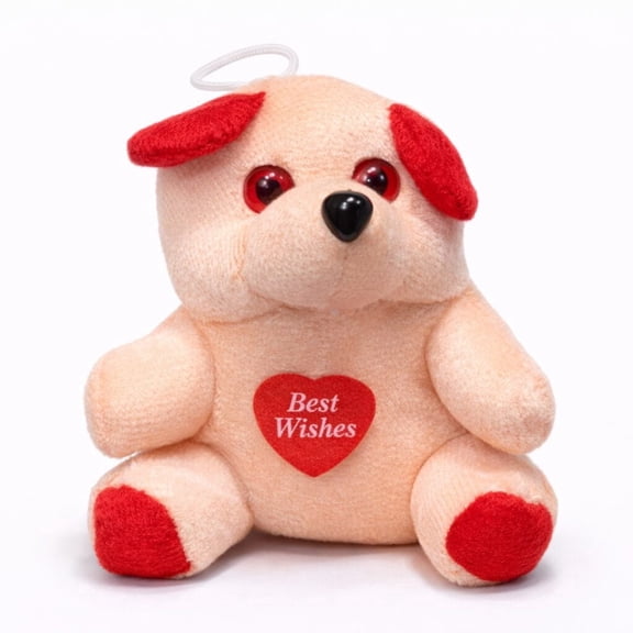 Cute Plush Puppy Soft Toy with Best Wishes Heart Teddy Dog Gift Birthday Decor Valentine Surprise