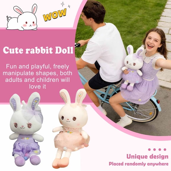 Cute Plush Rabbit Toy 40Cm, Cartoon Style Sweetheart Bunny Stuffed Animal Soft Rag Doll For Children Kids, Large Size Unbranded Plushie Gift For Hugging Sleeping