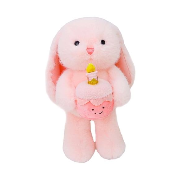 Cute Plush Rabbit Toy Holding cake Multiple Color Styles Soft Fluffy Material Comfortable Hugging Companion Ideal Gift For Kids Adults Daily Cozy Playmate Well-Made