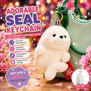 Cute Plush Seal Keychain Bag Charm   Soft Fluffy Animal Keyring for Girls, Kids & Women, Kawaii Backpack Accessory Gift, Gray, 6 Inch