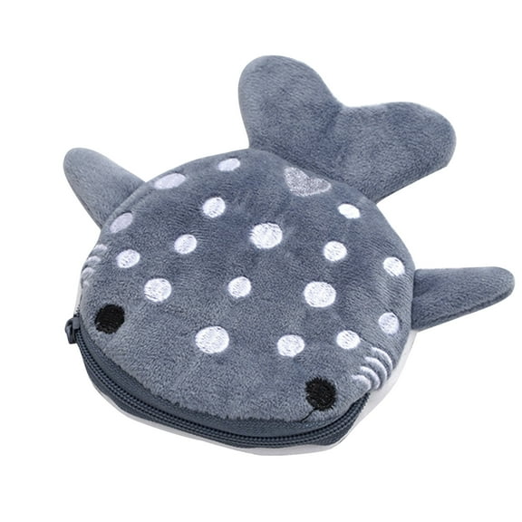 Cute Plush Shape Coin Purse for Women Whale Shape Zipper Wallet Perfect for Change Keys and Earphones