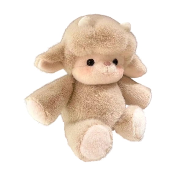 Cute Plush Sheep Doll Running Pose Stuffed Animal Figure Soft Fleece Texture Decorative Figurine for Bedroom Shelf and Desktop Birthday Gift for Friends and Family