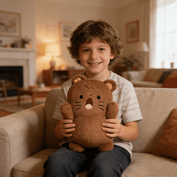 Cute Plush Stuffed Animal Toy With Adorable Smiling Face, Soft Cuddly Plush Doll For Teens , Home Decor Accent & Relaxation Companion Plushie