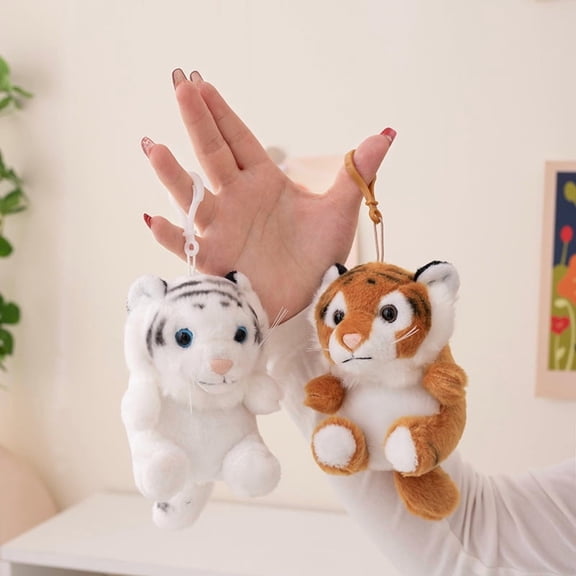 Cute Plush Tiger Keychain For Kids Stuffed Animal Keyring Pendant, For Backpacks Handbags And Purses Ideal For Boys And Girls