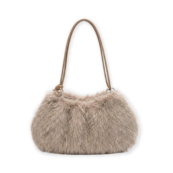 Cute Plush Tote Bag for Women New Fashion Shoulder Bag Zipper Handbag for Travel Daily Use Halloween Gifts