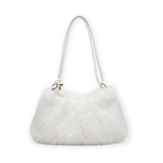 Cute Plush Tote Bag for Women New Fashion Shoulder Bag Zipper Handbag for Travel Daily Use Halloween Gifts