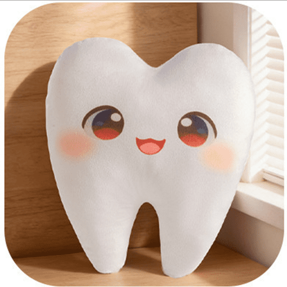Cute Plush Toy Pillow – Adorable Cartoon Expression Teeth Stuffed Animals Plush Doll for Women , Holiday Gifts & Room Decor 1pcs B