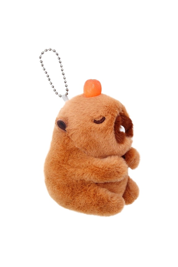 Cute Plush Toy with Pull-Rope Mini Capybara Keychain Stuff Animal Toys for Car, Desk, Back to School Capybara Gifts, Backpack Charm, Birthday Party Favor Fidget Toys for Kids Aduts (Style C)