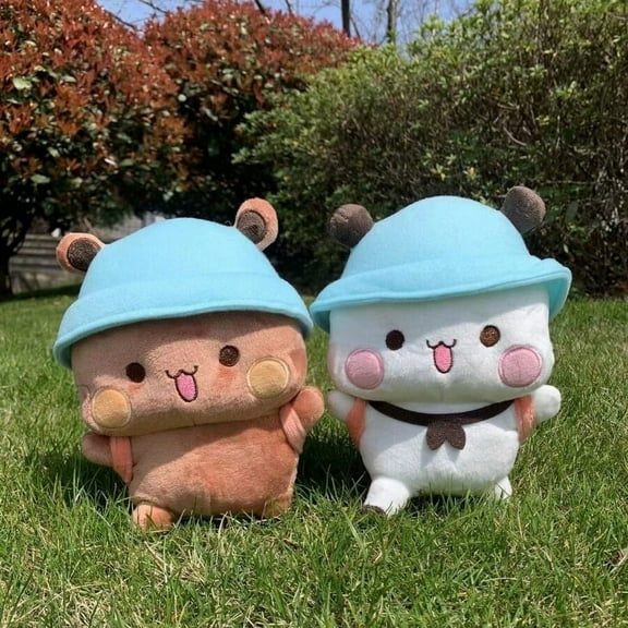 Cute Plush Toy Soft Stuffed Animal Doll Cartoon Bear Plush Couple Design Cozy Decorative Plush Gift for Home Desk Bed Sofa