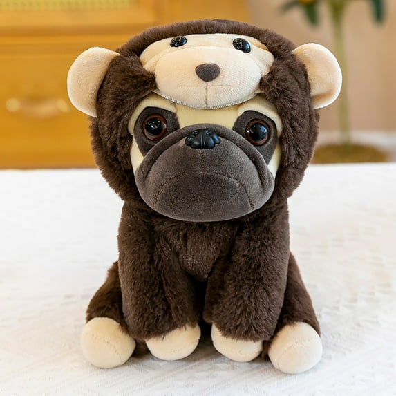 Cute Plush Toy, Soft Stuffed Animal With Monkey Hood Design, For Kids S Daily Decor Playtime - Adorable Huggable Companion With Fluffy Texture, Ideal For Bedroom Living Room