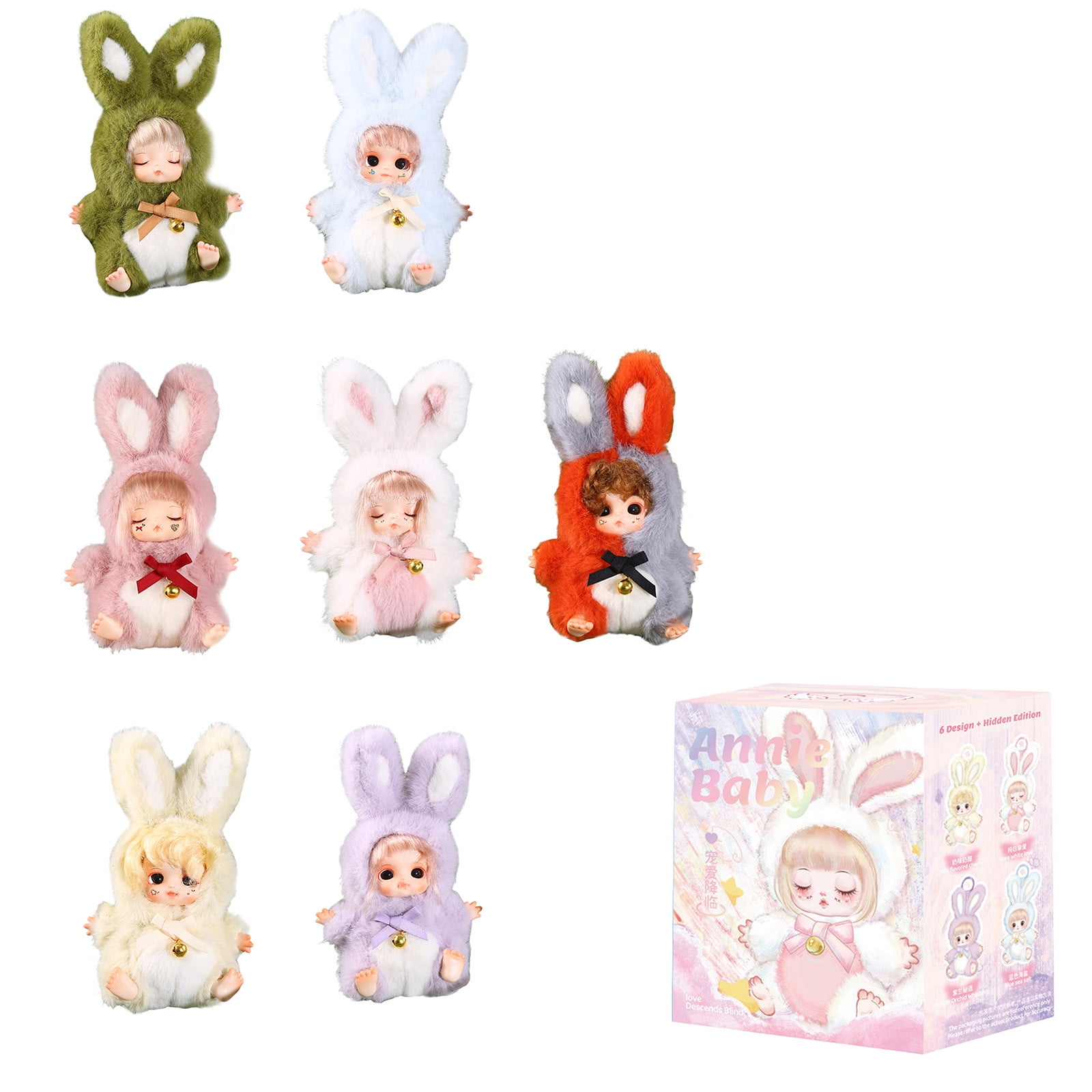Cute Plush Toys Blind Box, Latest 7 Designs Collection Hidden Edition, Dolls with Bells, Kawaii Plush Toys, Cute Collectible Birthday Gift for Girls (1 Packs Randomly Selected No Repetition)