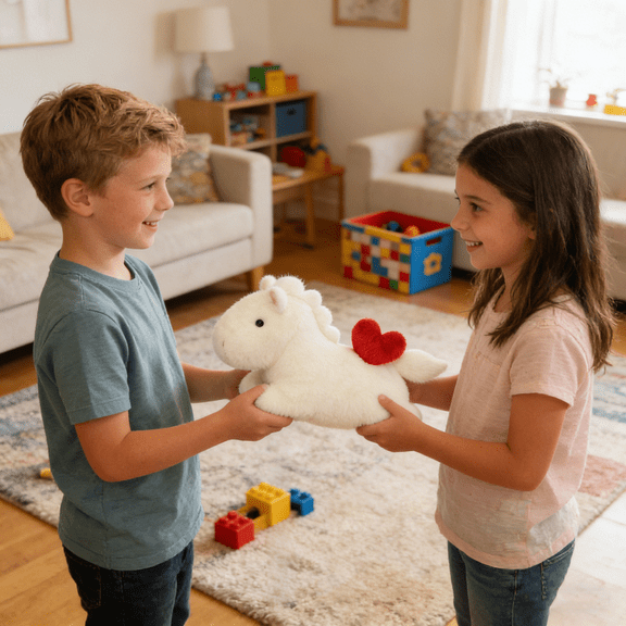 Cute Plush Unicorn Stuffed Animal Toy - Soft White Unicorn With Red Heart Accent, Fluffy & Huggable Design - , Toddlers, Nursery Decor, Valentine's Day Gifts, Bedroom