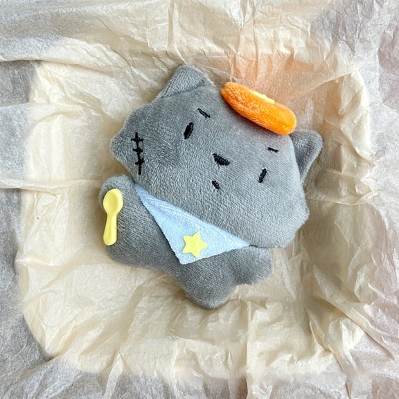 Cute Plush Wolf Keychain Cartoon Sheep Pendant Soft Stuffed Doll Toy Car Key Ring Backpack Hanging Decoration Couple Gift