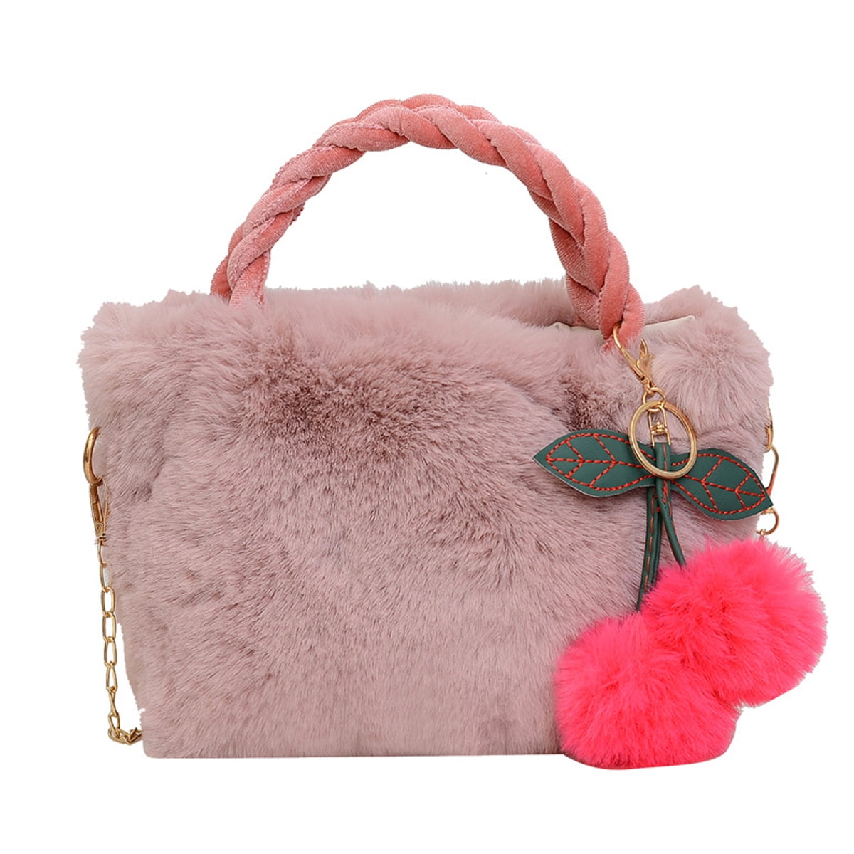 Pink fuzzy bag sale
