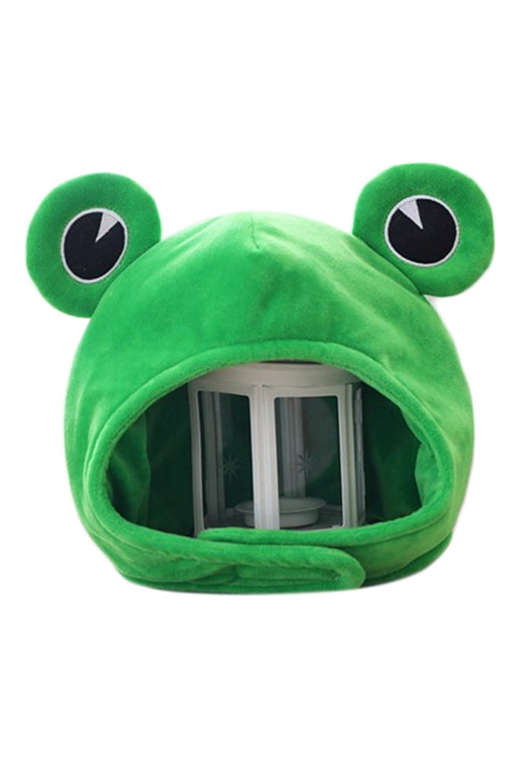 Cute Plush for Frog Hat Green Scarf Cap Earflap Soft Winter Warm Ski Full Headgear for Women Men Novelty Cosplay Costume