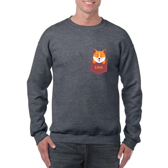 Cute Pocket Corgi Sweatshirt Men -Image by Shutterstock, Male 4X-Large
