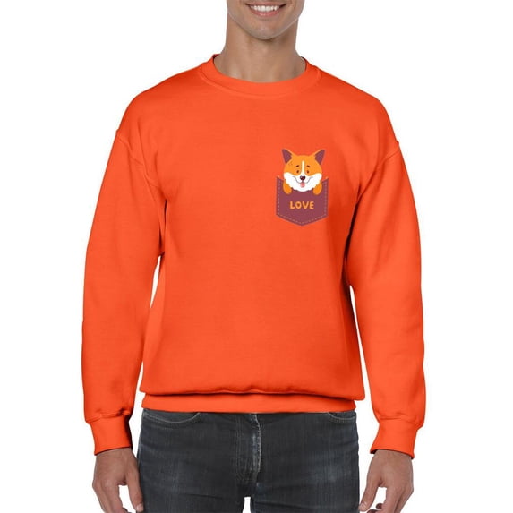 Cute Pocket Corgi Sweatshirt Men -Image by Shutterstock, Male 4X-Large