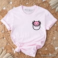 thumbnail image 1 of Cute Pocket Pink Axolotl T-Shirt, Salamander Animal Tee, 1 of 6