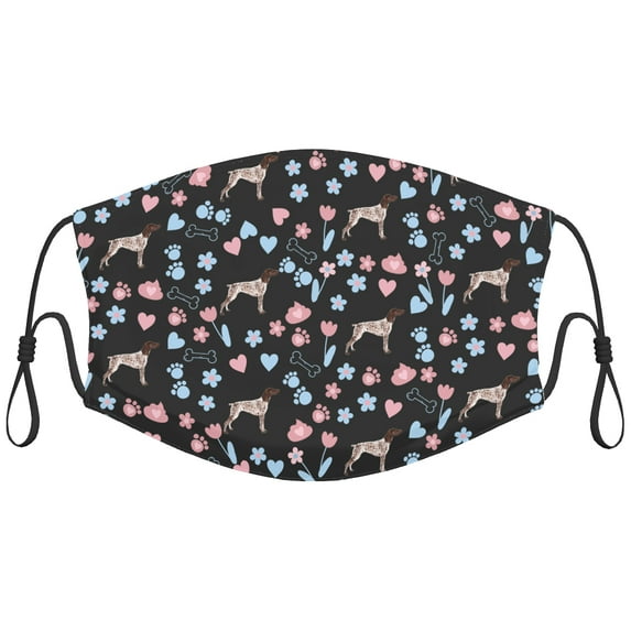 Cute Pointer Dog Graphic Printed Cloth Face Masks Reusable Washable Adjustable for Child (10 PCS)
