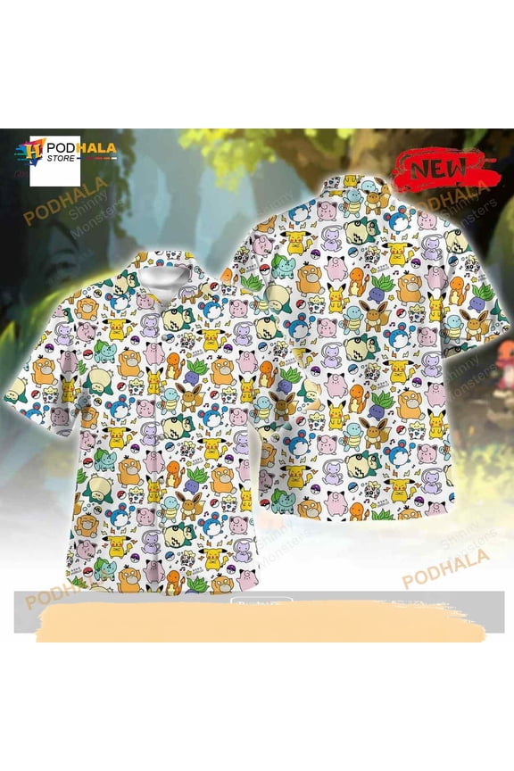 Cute Poke Pattern For Enjoy Summer Funny Hawaiian Shirt
