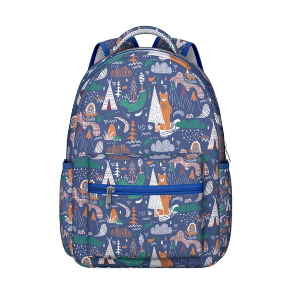 Cute Polar Bear Cartoon Backpack for Student Durable Waterproof School Bag with Artistic Bear Print, Breathable Padding, Adjustable Straps, Perfect for Winter and Outdoor Activities