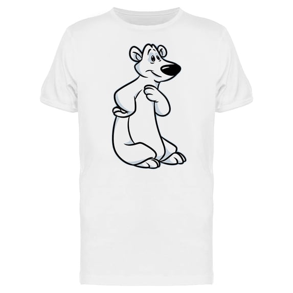 Cute Polar Bear Cartoon T-Shirt Men -Image by Shutterstock, Male 4X-Large