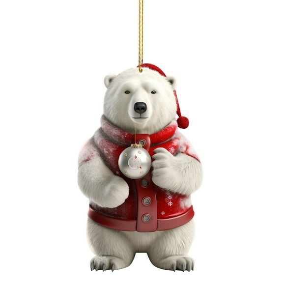 Cute Polar Bear Christmas Scene Decoration Christmas Hanger House Christmas Scene Decoration