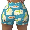 Cute Polar Bear Fishing Workout Shorts for Women Gym Yoga Running