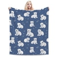 thumbnail image 1 of Cute Polar Bear Fleece Blanket - Lightweight Soft Cozy 60x50, 1 of 6
