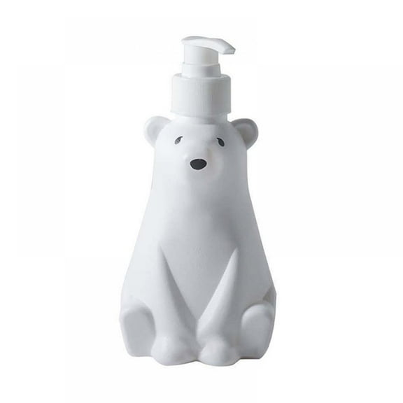 Cute Polar Bear Soap and Lotion Dispenser for Kitchen or Bathroom,White,10.1oz