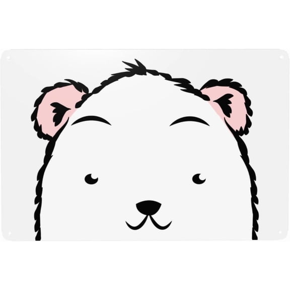 Cute Polar Bear Tin Signs 8x12 Inch Funny Vintage Metal Sign Man Cave Decor Garage Wall Decor