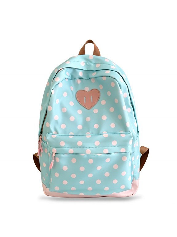 Cute Polka Dot Backpack for Women Whimsical Backpack Y2k Nylon Polka Dot Casual Daypack for Travel Daily Everyday Use College & Commute